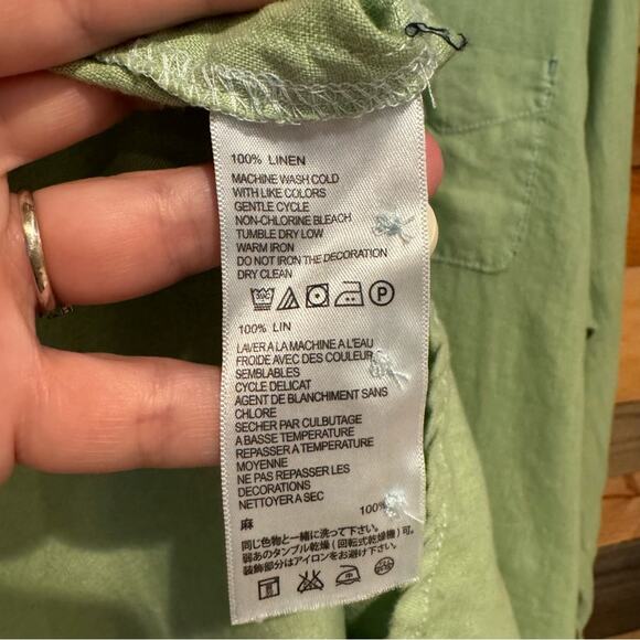 Tommy Bahama Mens Sea Glass Breezer Linen Shirt Lime Grass Green Size XXL Beachy - Picture 12 of 13